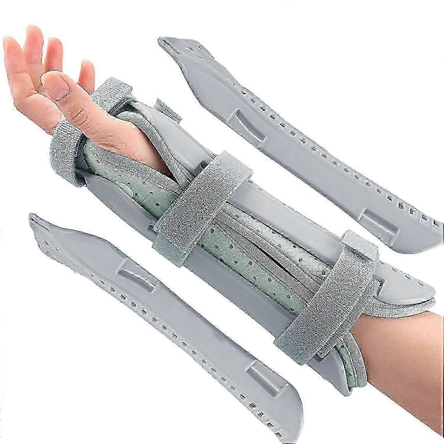 Forearm & Wrist Support Brace Splint, Forearm Immobilizer Brace Splints Breathable Wrist Splint for Carpal Tunnel, Upgraded with Double Splint, Great