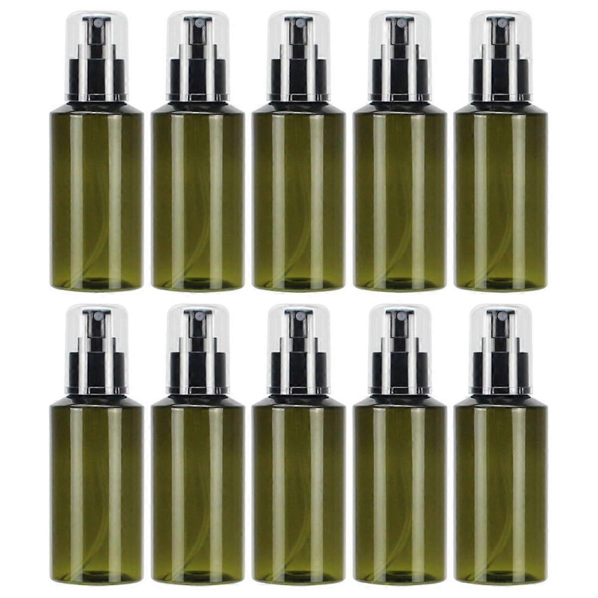10pcs Green Refillable Perfume Bottles Travel Spray Leakproof Compact Easy Refill Atomizer Set