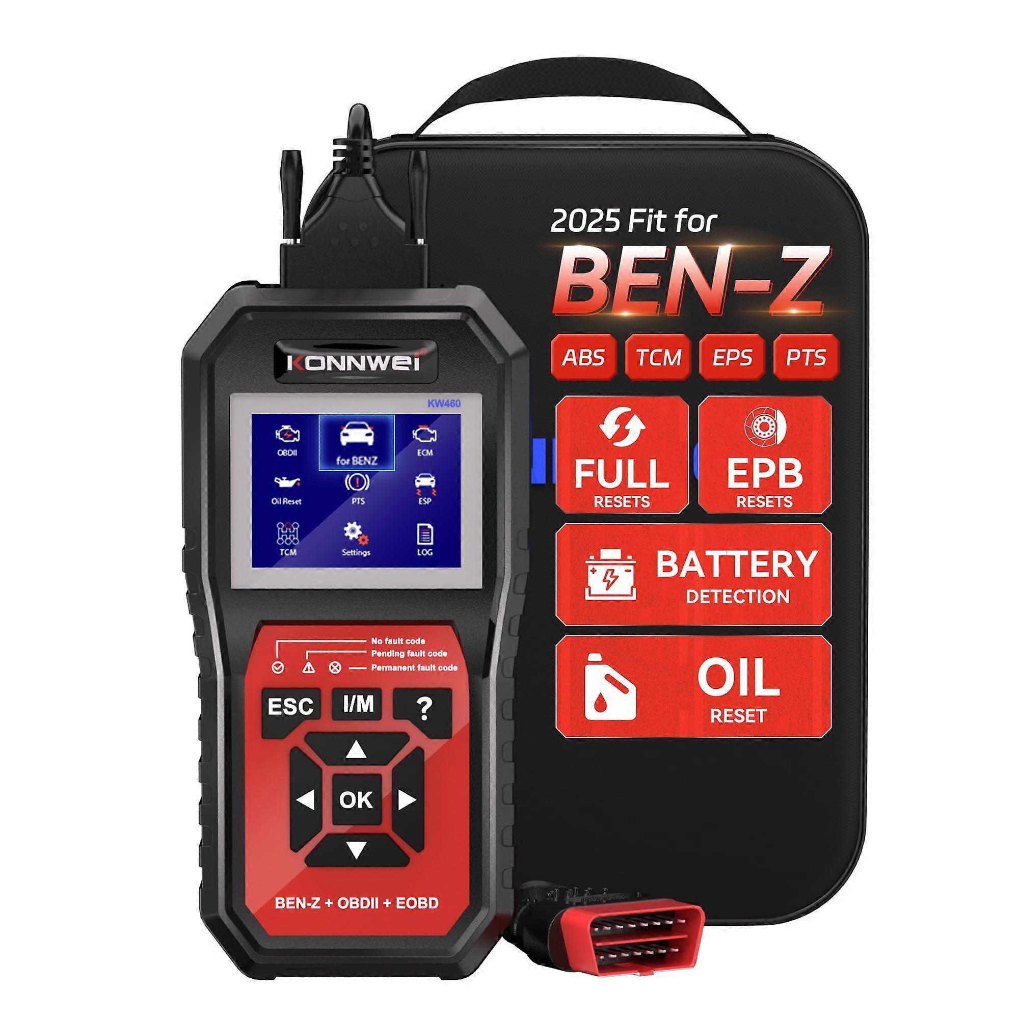 OBD2 Scanner Full System Diagnostic Tool with Maintenance Resets for Mercedes Benz Smart KW460