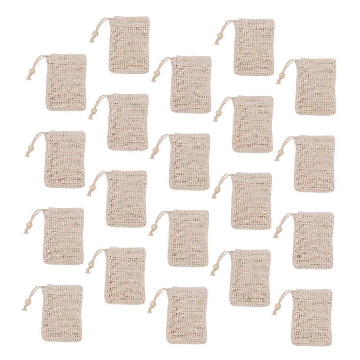 20pcs Exfoliating Mesh Soap Saver Bags with Drawstring for Quick Foam and Extended Soap Lifespan