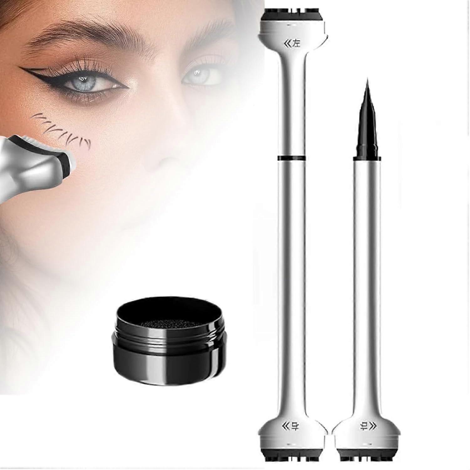 Lower Lash Stamp,2-in-1 Waterproof Sweatproof Eyeliner with Individual Liquid Eyeliner Reusable Eyelash Stamp Set Makeup