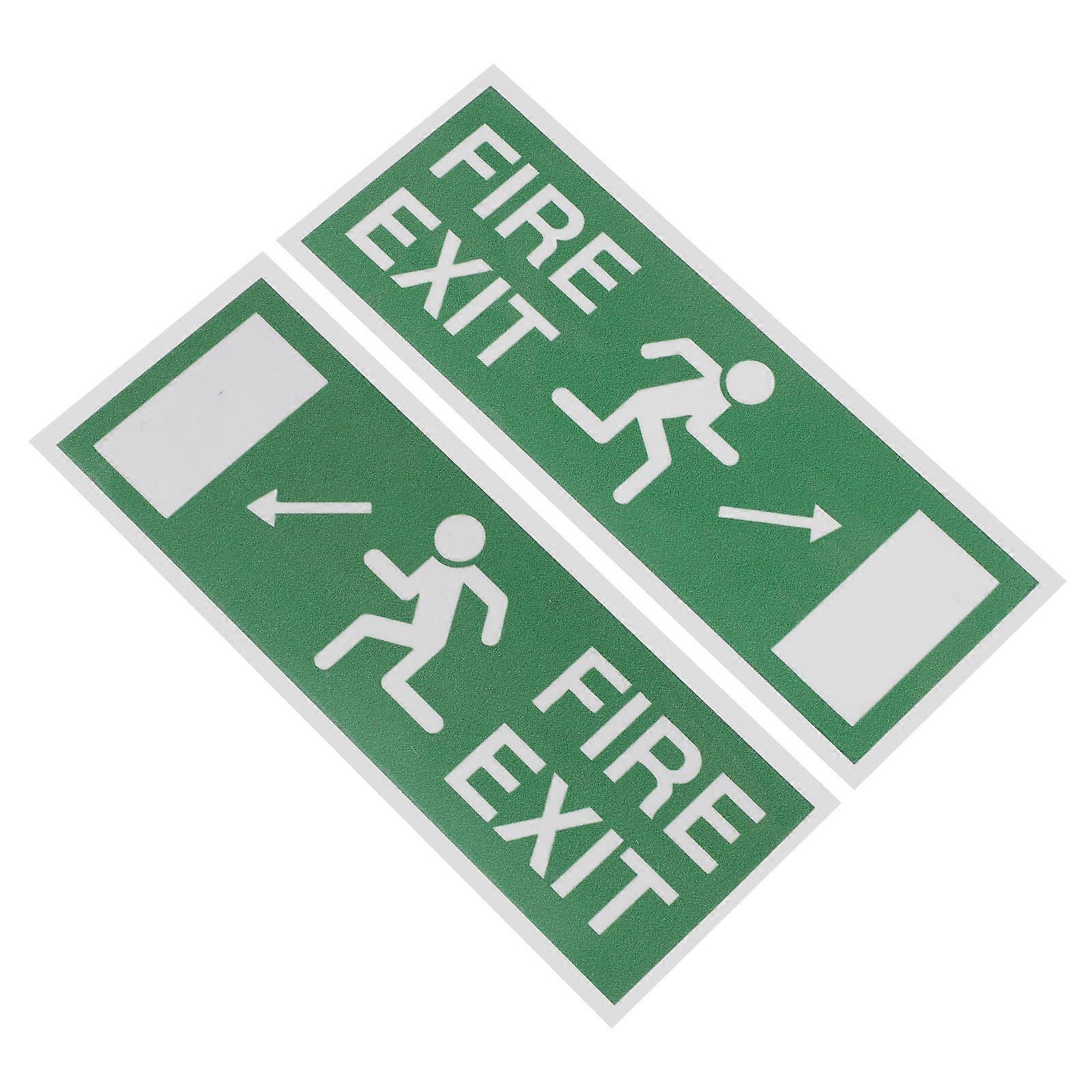 Fire Exit Signs Exit Decoration Decals for Safety 2 Sheet Self Adhesive