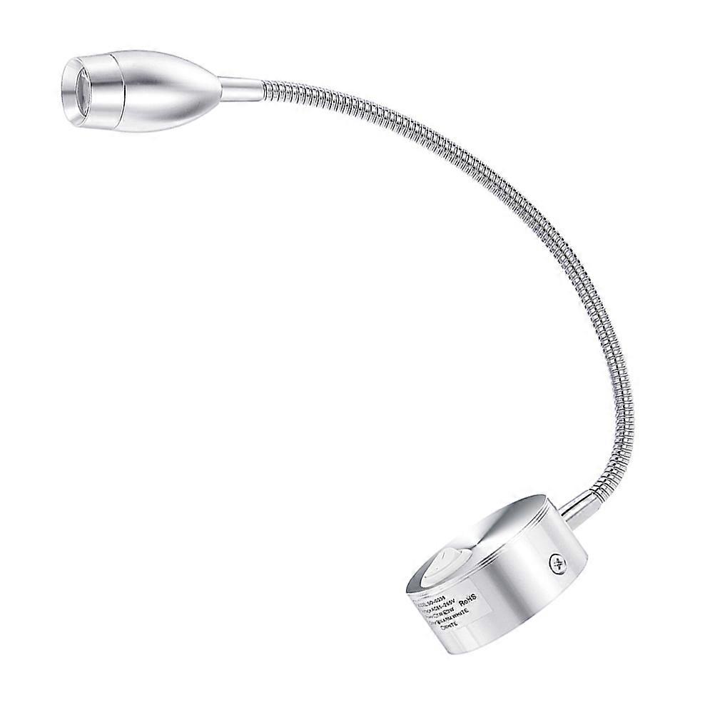 Gooseneck Wall Mounted Lamp for Reading with Adjustable Arm Silver
