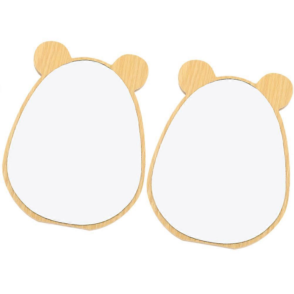 Daily Use Desktop Makeup Mirror 4Sets with Wooden Stable Base