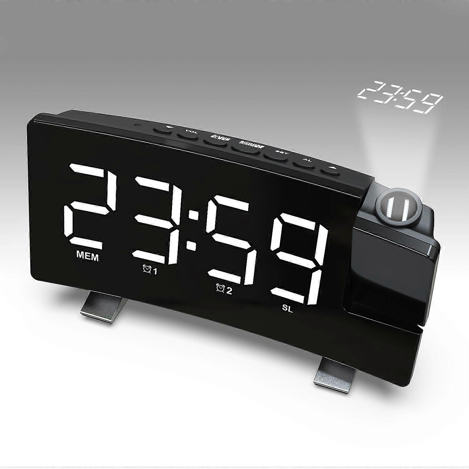 Projection Digital Alarm Clock for Bedroom Large LED Alarm Clock Projection on Ceiling Wall 180��Projector for Heavy Sleeper New