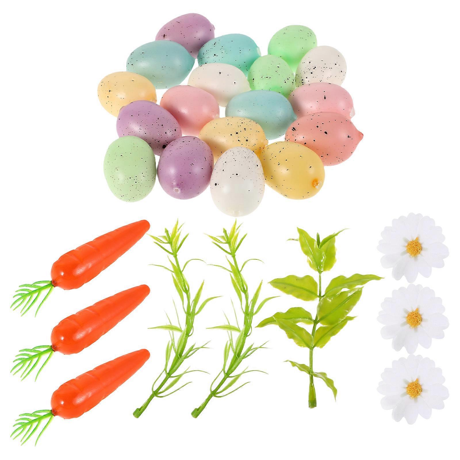Assorted Color Mini Easter Carrots and Plastic Eggs for Festive Easter Decor 3Sets