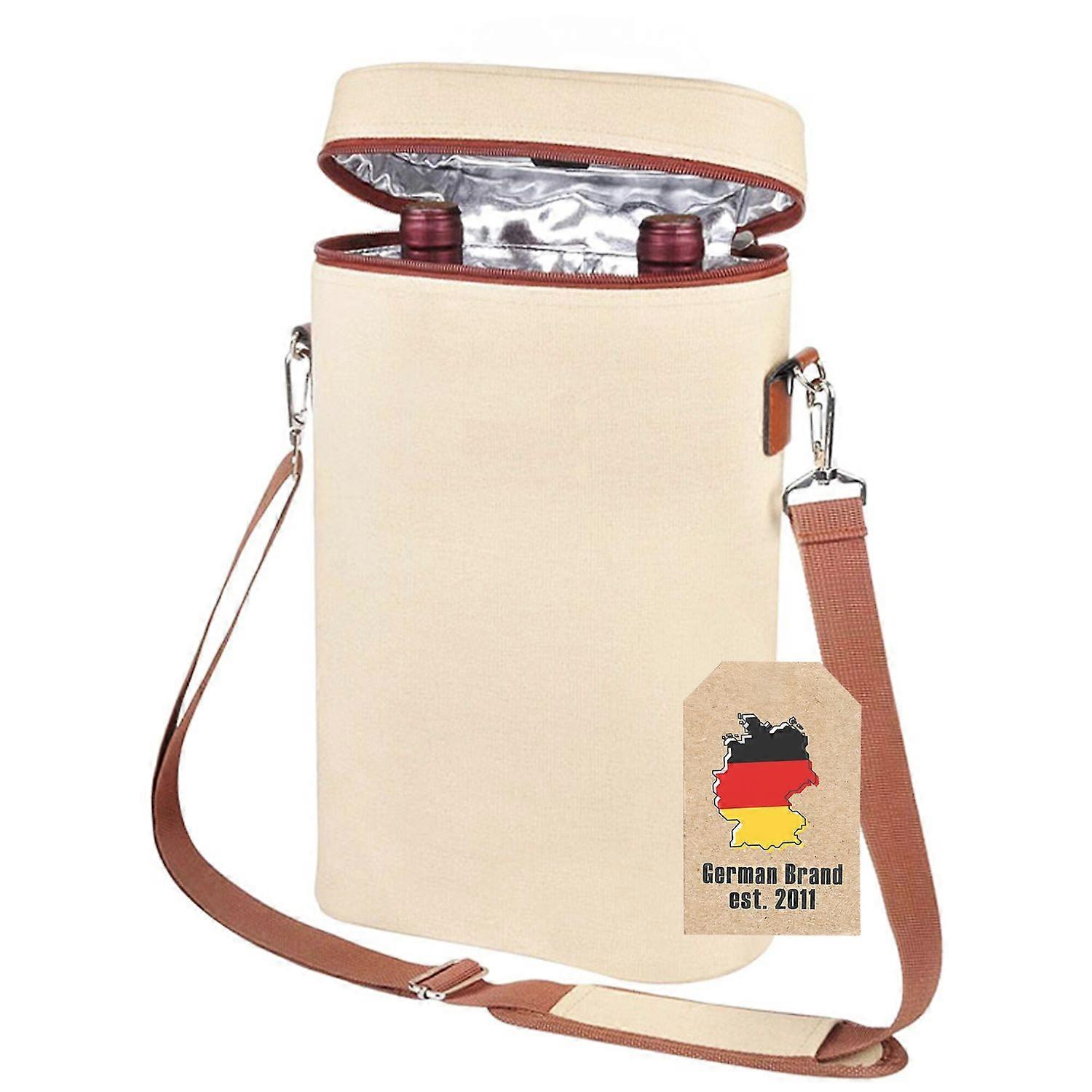 Vinkylbärkasse för vin, champagne, dryckeskylare - flaskkylare för resor, picknick, utflykt, isolerad