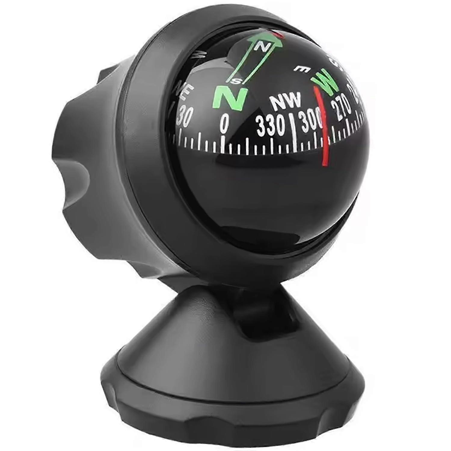 Car Dashboard Compass Adjustable Angle ABS Floating Ball with Large EasyRead Display for Vehicles