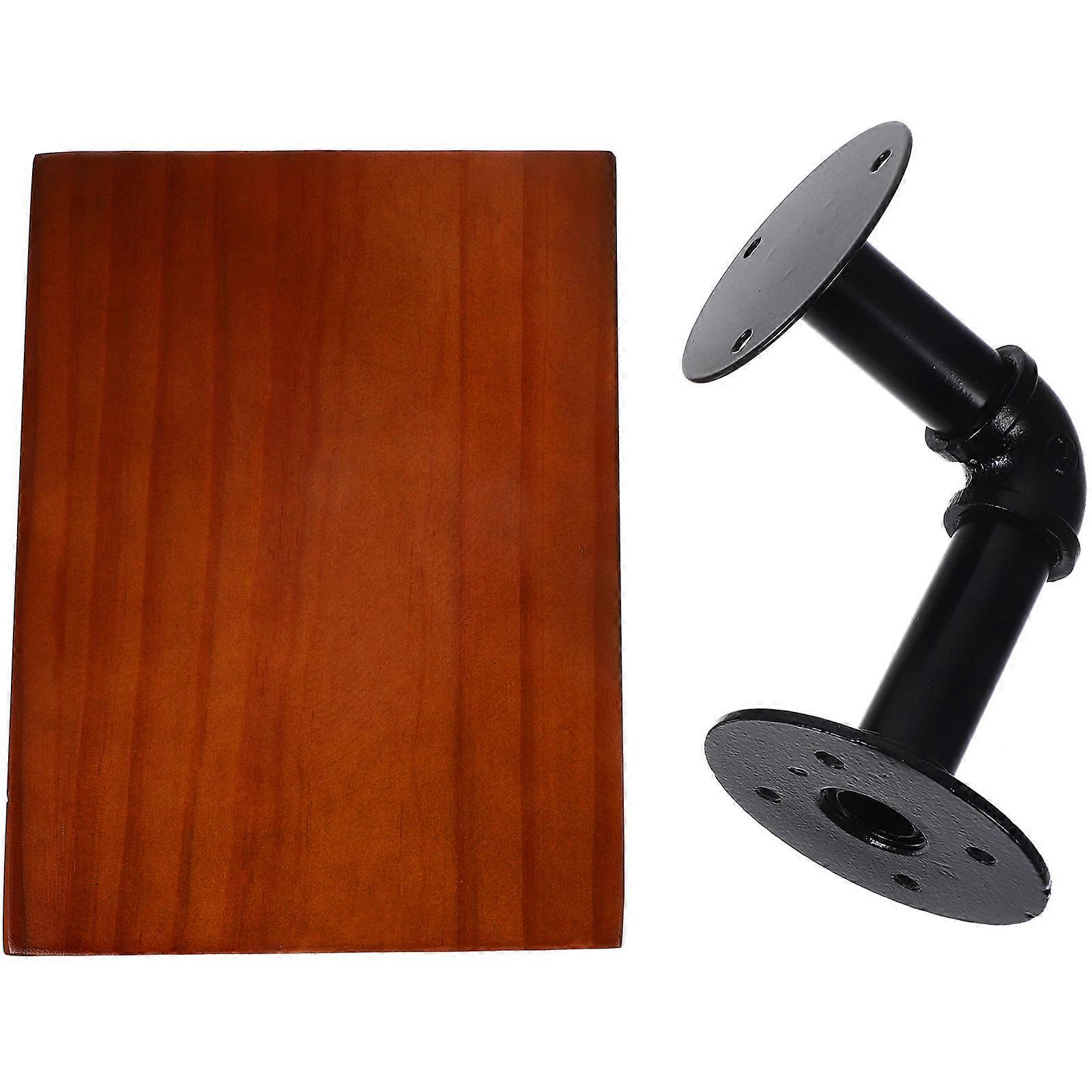 Black Wrought Iron Solid Wood Partition Rack for Holding Use Vintage Style