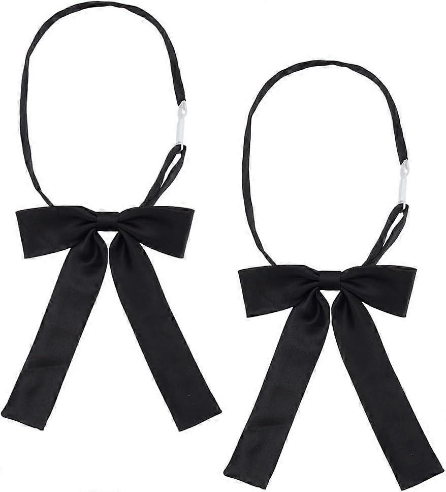 2Pcs Western Ties Adjustable Women's Polyester Bowtie Pre-Tied Neck Tie Cowboy String Tie