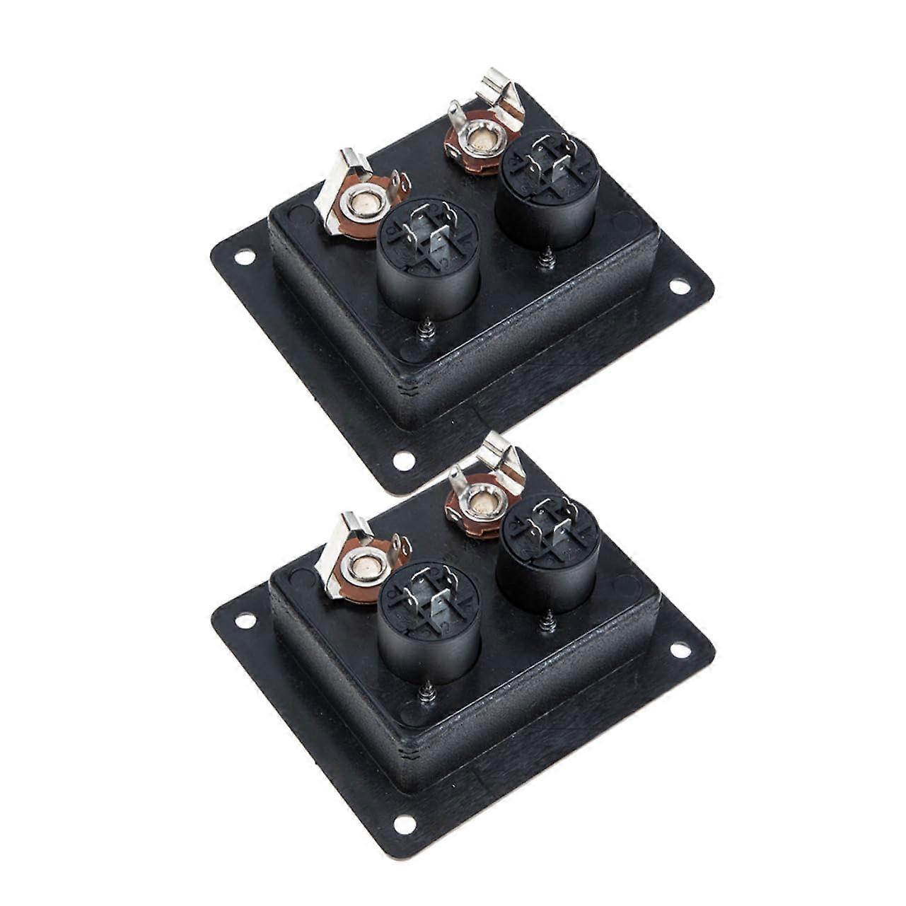 Speaker Terminal Block Square Two Pack With Double Binding Posts Spring Loaded Connectors For Home And Car Subwoofer Box
