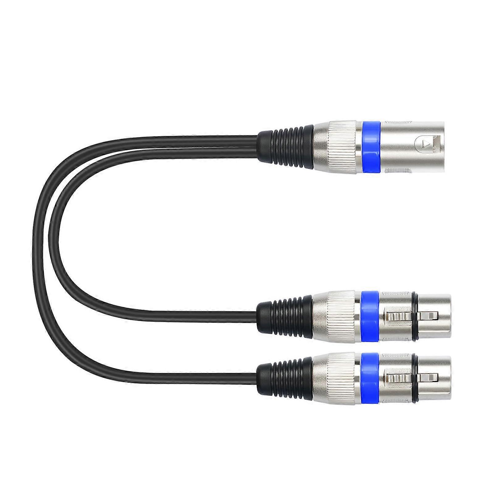 3Pin Male to Double Female Cable Splitter Adapter Cord XLR 3Pin 1 To 2 Microphone Splitter Balanced Microphone