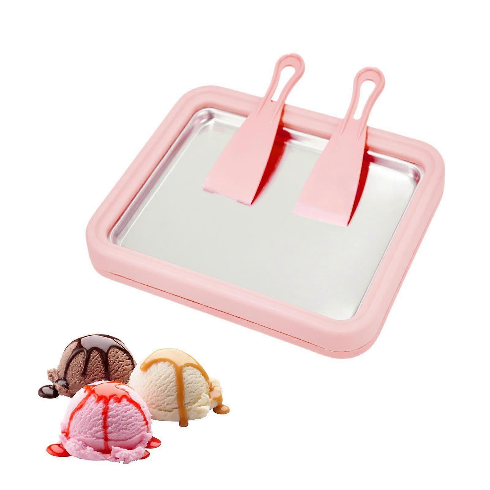 Rolled Ice Cream Maker Stainless Steel for Home, Soft Serve and Frozen Yogurt, Instant Dessert Making