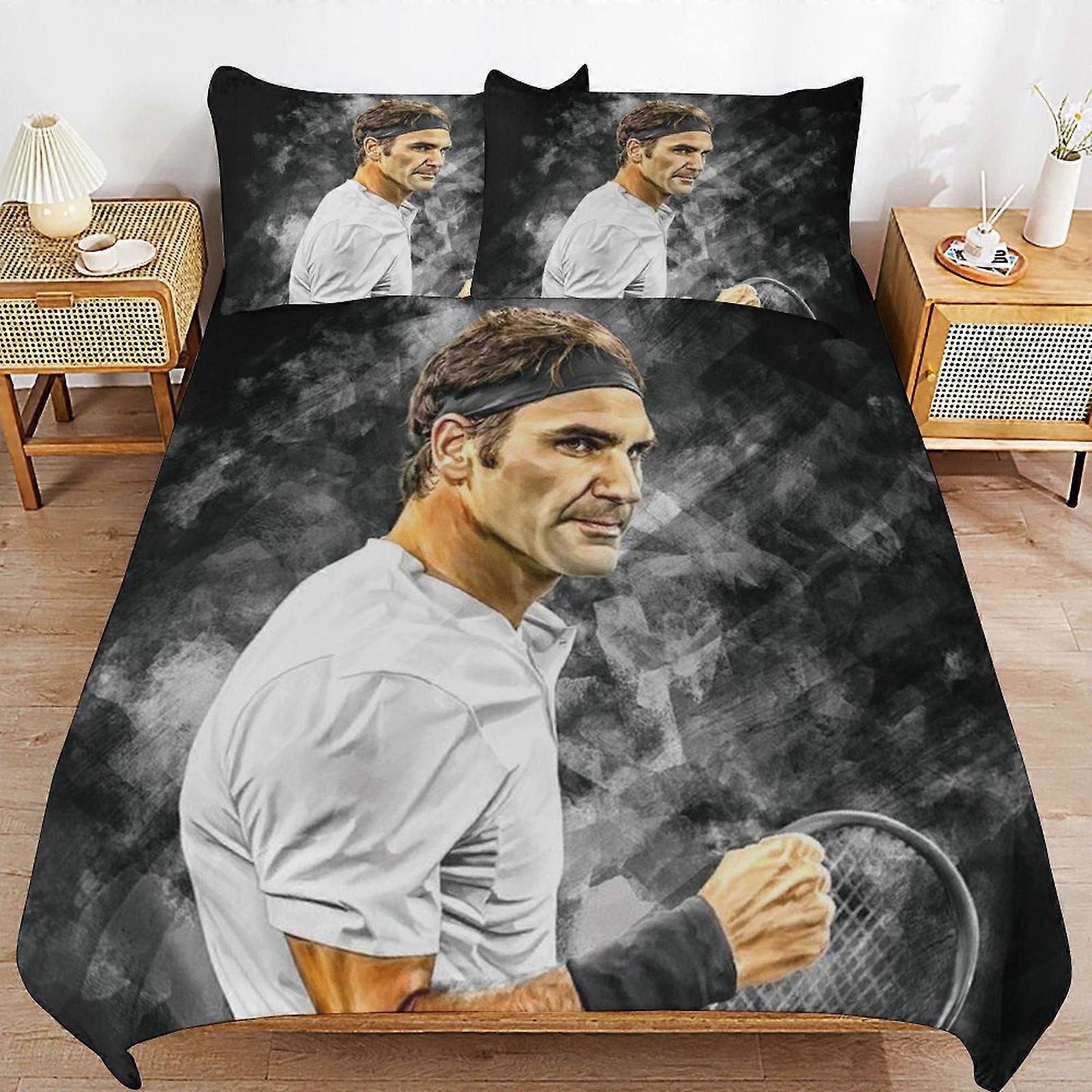 Roger federer Consistent Comfort Durable Thread Weave Soft Zipper Duvet Cover Sets Machine Wash Safe