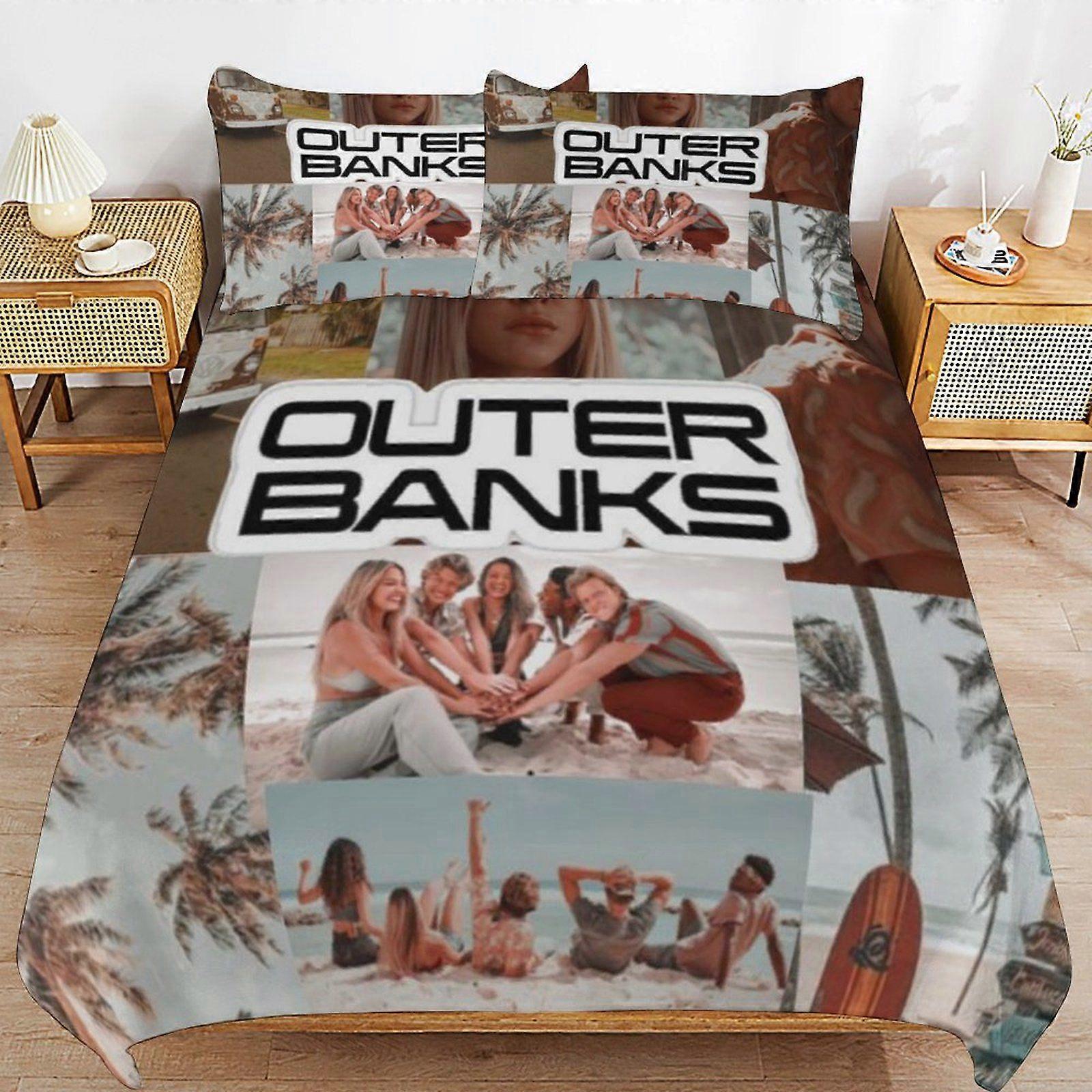 Outer banks Streamlined Finish Soft Texture Durable Composition Zipper Side Duvet Cover Sets Night Use