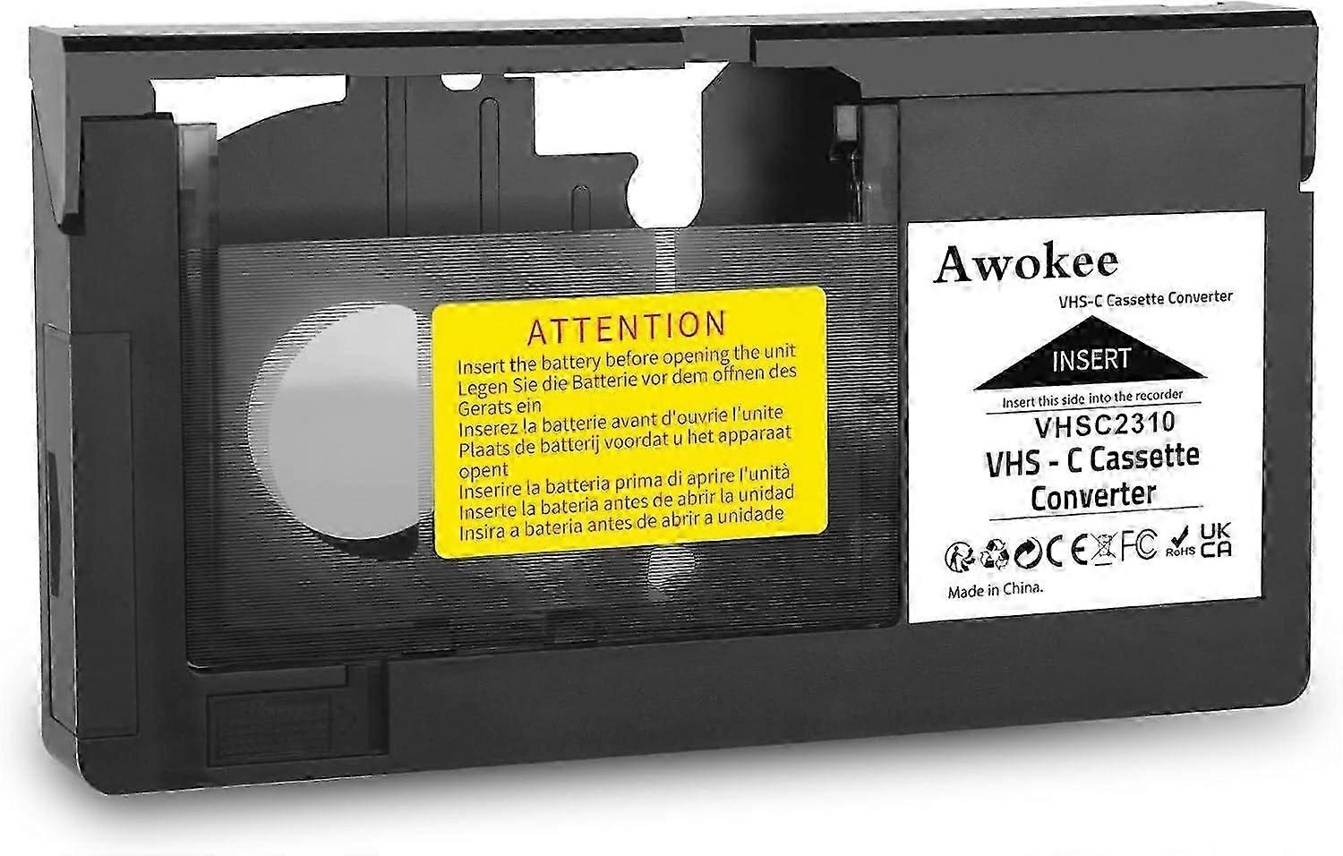 The VHS-C to VHS adapter play VHS-C and Super VHS-C camcorder video cassettes in a standard standard VHS VCR. The device does not work with or play: M