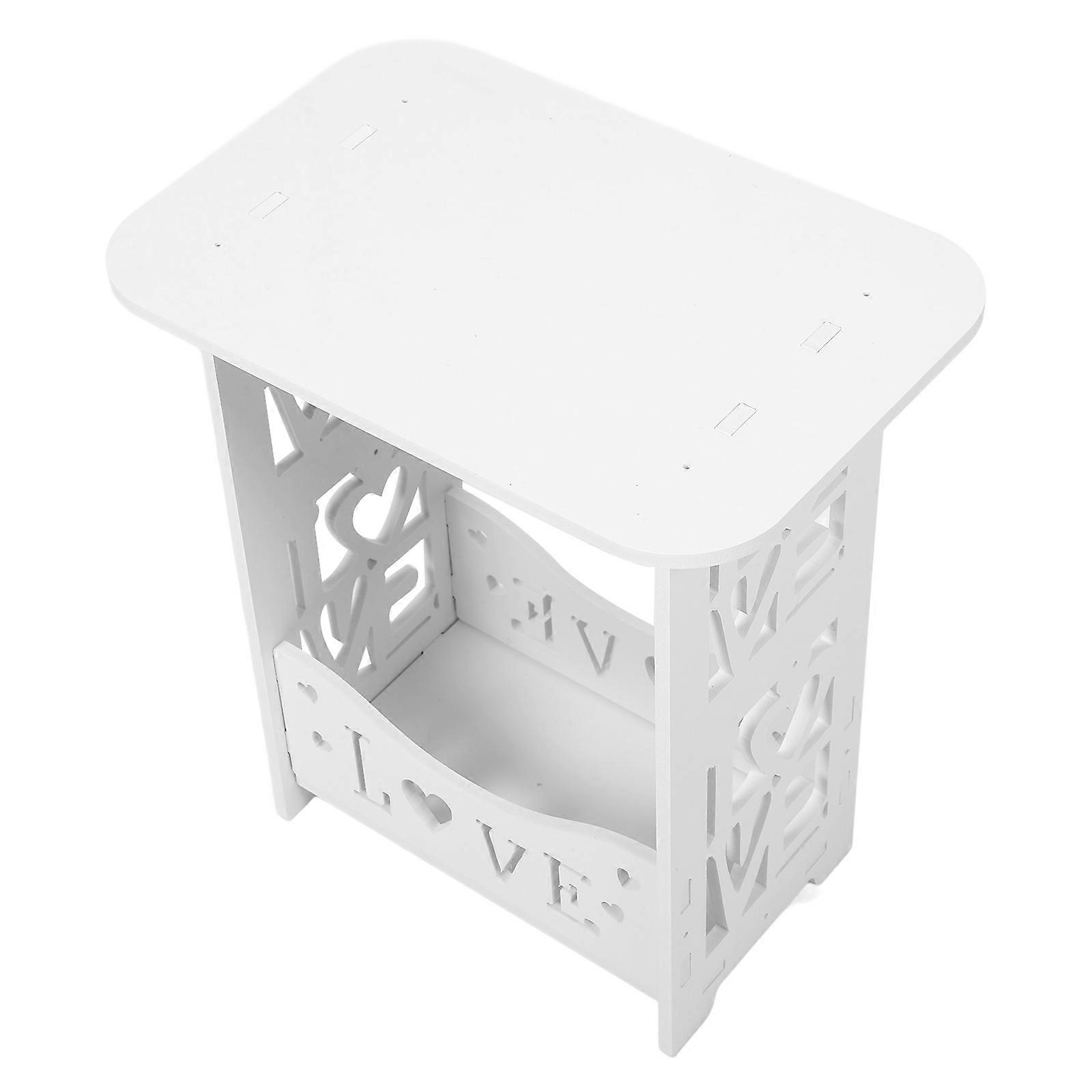 White Wooden Bedside Table for Storage Single Unit