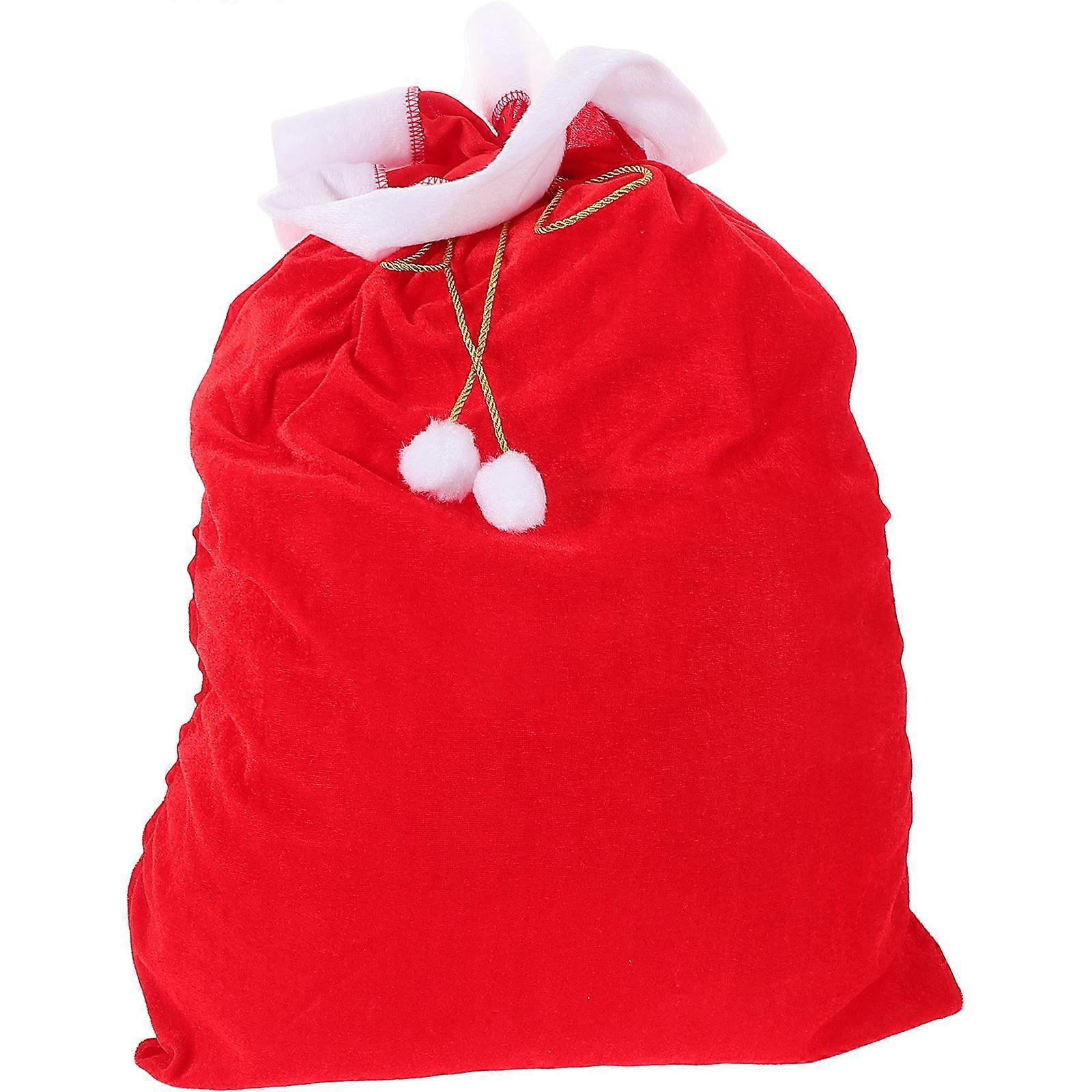 Christmas Present Sack Velvet Drawstring for Candy Storage Use