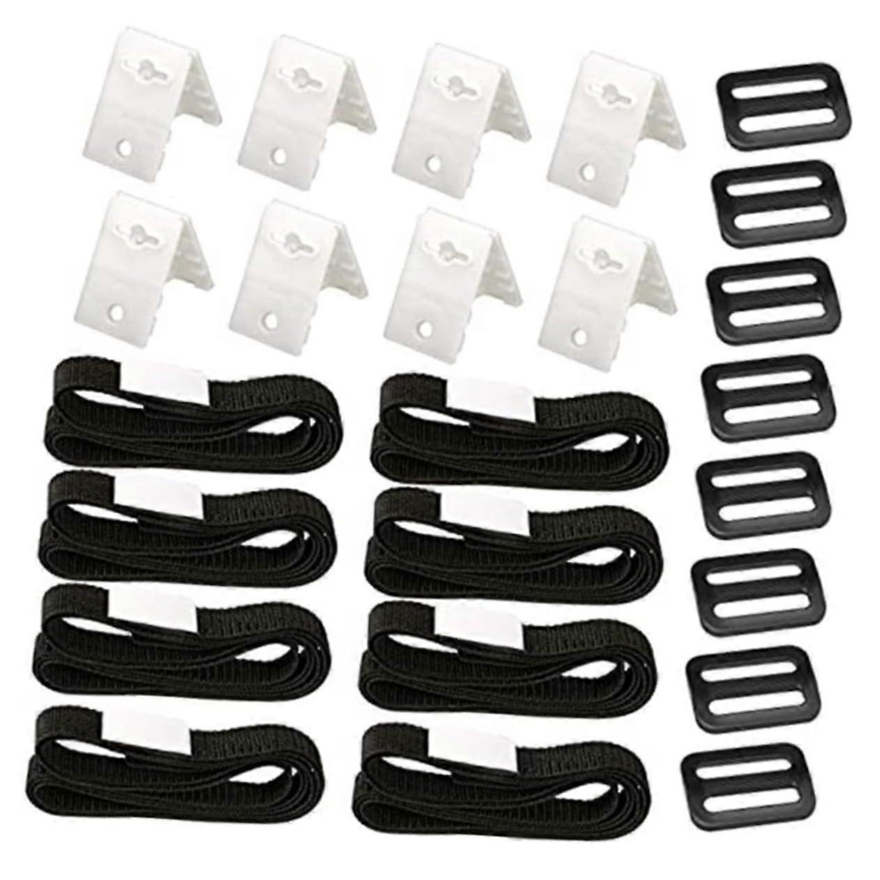 Pool Solar Cover Straps Kit with Adhesive Tabs for Above Ground Pools Quick Install Durable Design