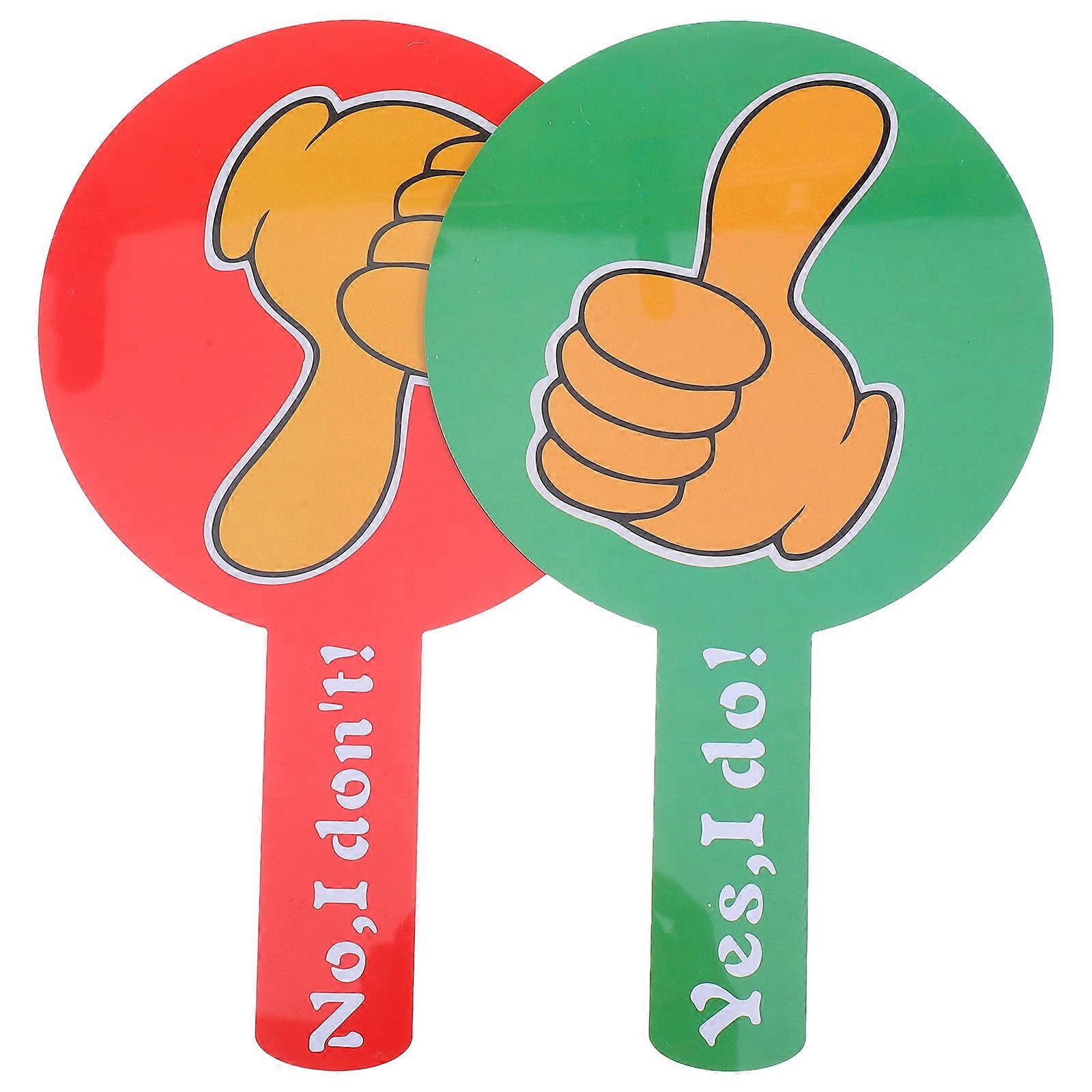 Reusable Yes No Paddles Double Sided Response Paddles for Classroom 2Pcs