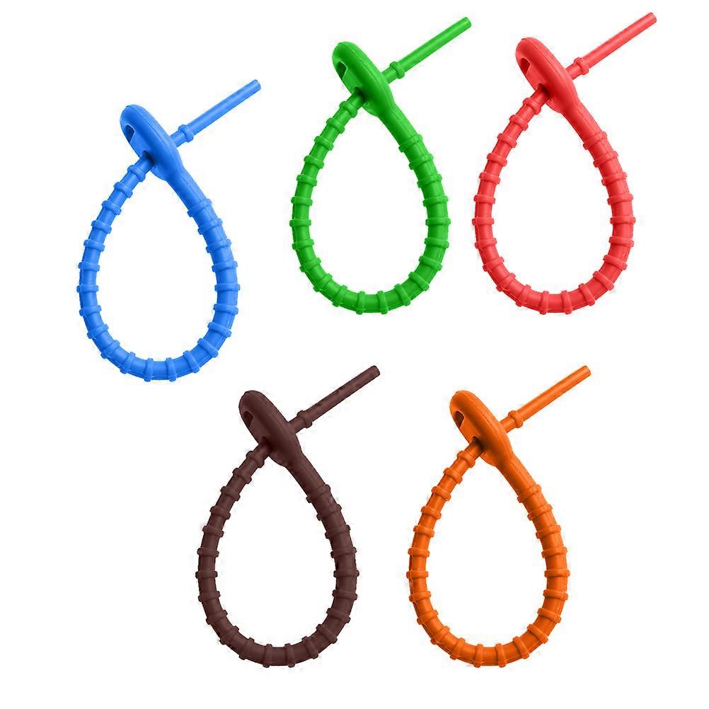 Silicone Cable Ties for Cable Management 10Pcs Assorted Color Straps