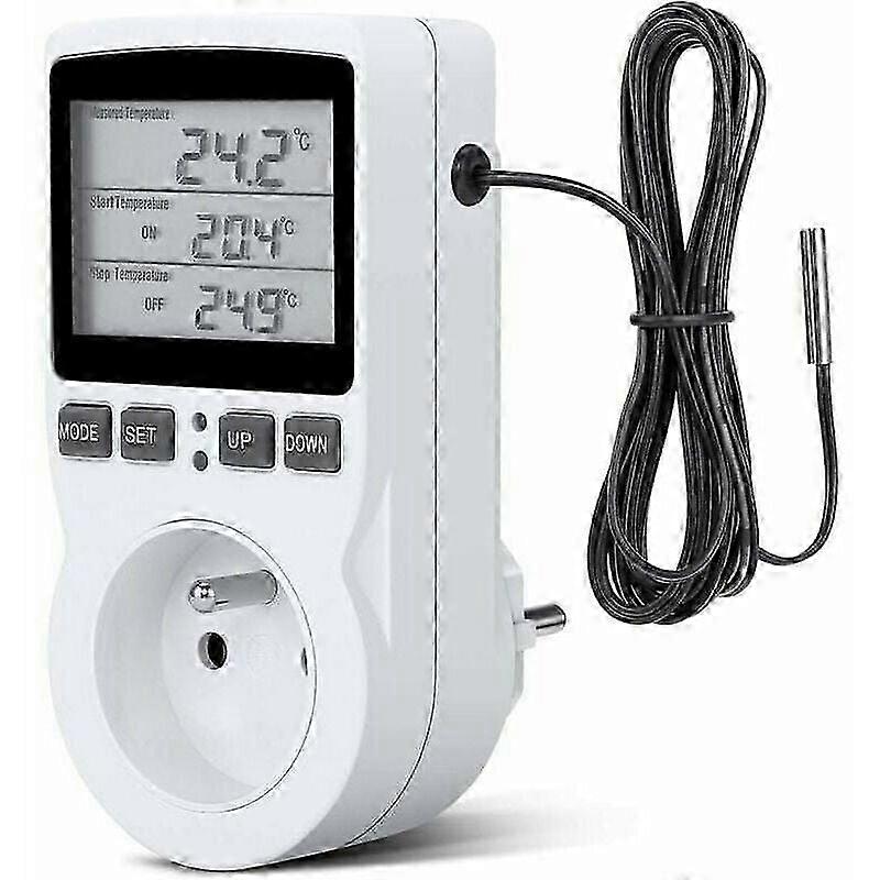 2026 Thermostat Socket Programmable Digital Timer Digital Programmable Socket with Probe Digital Timer Socket Heating Thermostat Socket for Greenhouse