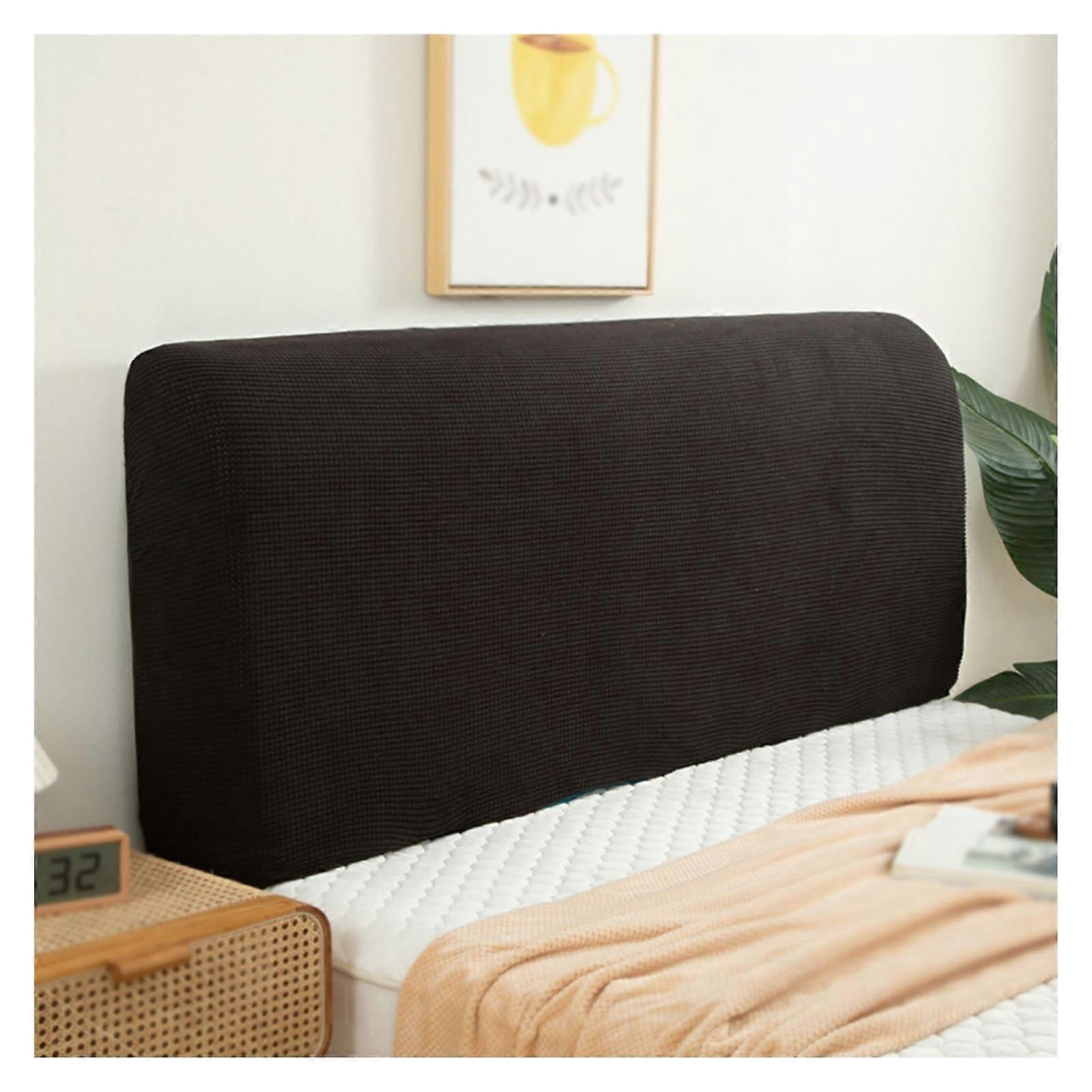 Stretch Headboard Cover Queen King Size Bed Protector, Breathable Dustproof Spandex Black 220cm