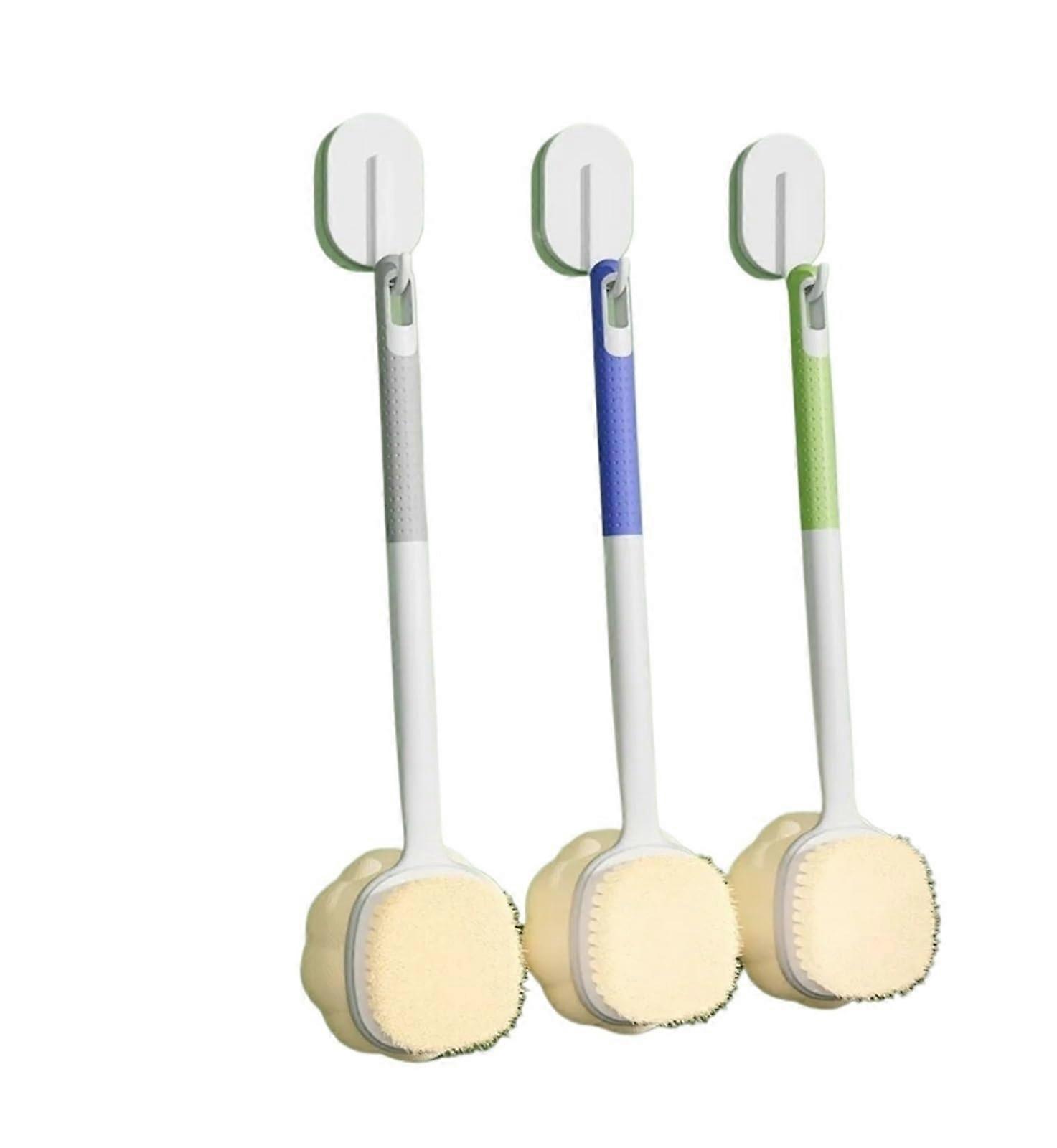 Double Sided Back Scrubber Bath Brush with Long Handle for Exfoliating and Gentle Cleansing