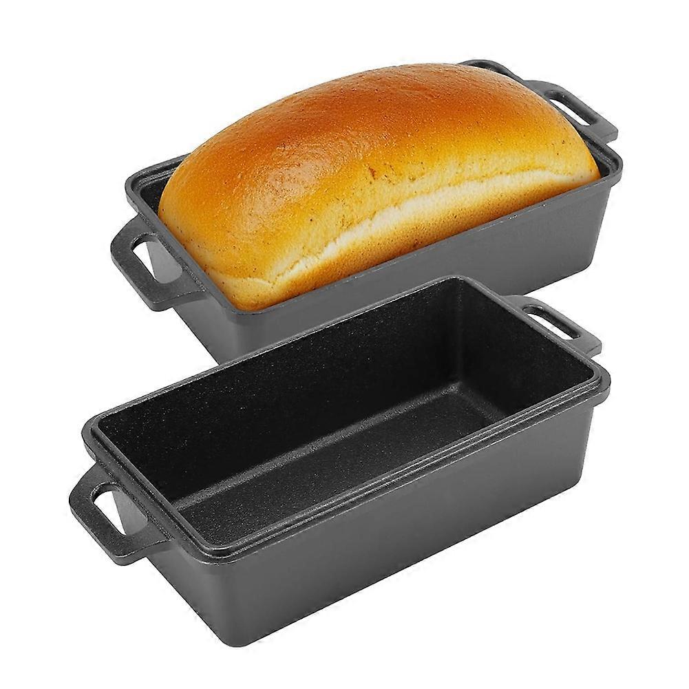 Gusseiserne Kastenform mit Deckel – Backform für gleichmäßige Wärmeverteilung beim Backen von selbstgebackenem Brot, Kuchen und Hackbraten