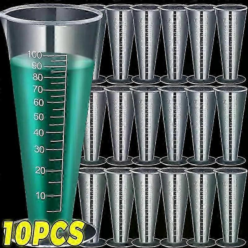 50/100ml Transparent Plastic Measuring Cup Triangular Measuring Cup with Scale Milk Tea Liquid Container Lab Kitchen Bar Tools