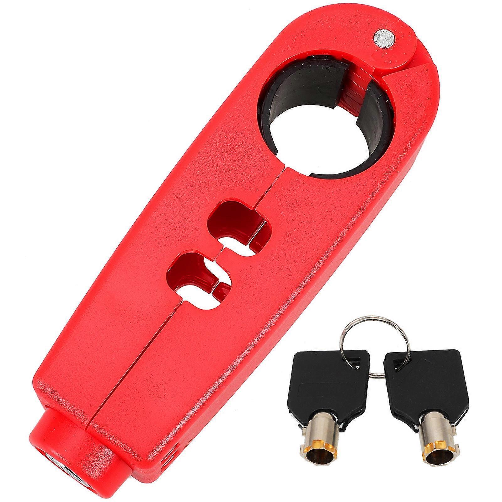 Bike Handlebar Lock for Motorcycle with Security Lock 4Pcs Red ABS