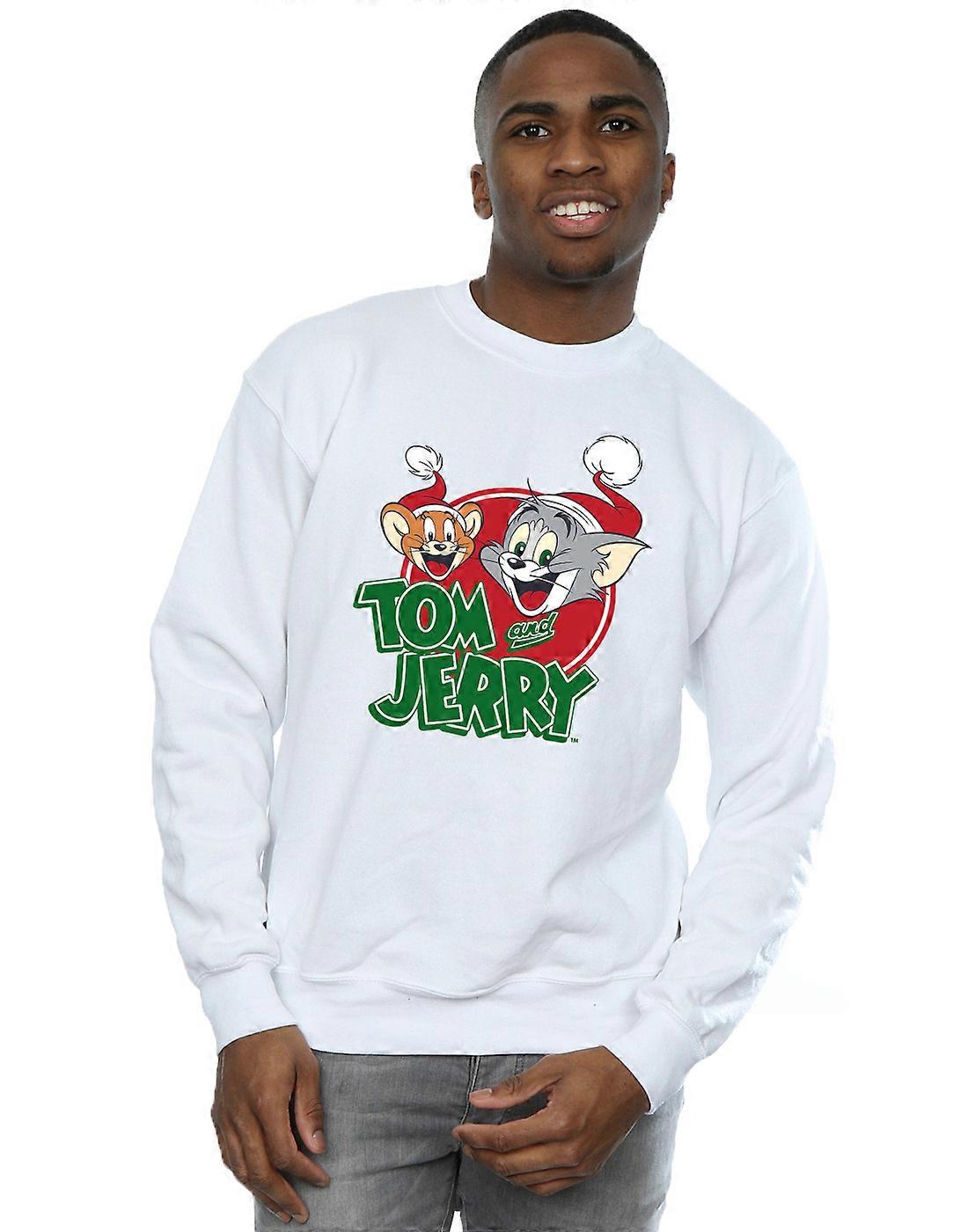 Tom e Jerry Men's Christmas Hat Logo Moletom
