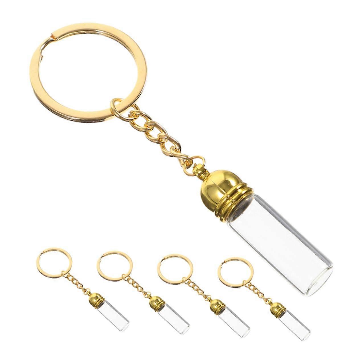 Portable Glass Perfume Bottle Keychain with Mini Refillable Roller for Essential Oils