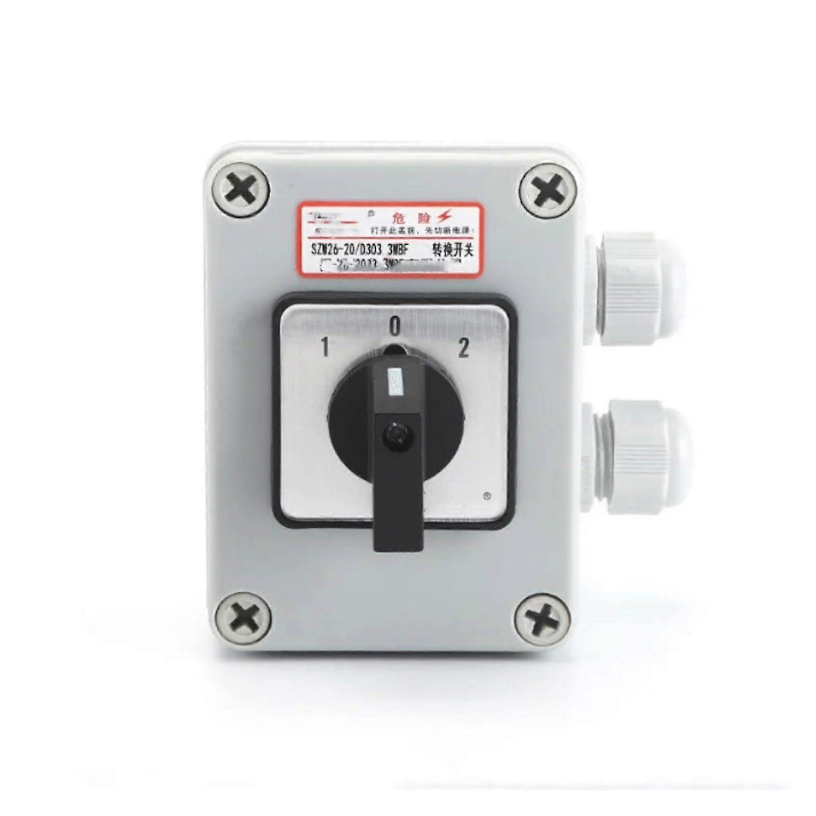 3 Position Cam Switch 20A AC660V SZW2620/D303.3 Rotary Selector with Box