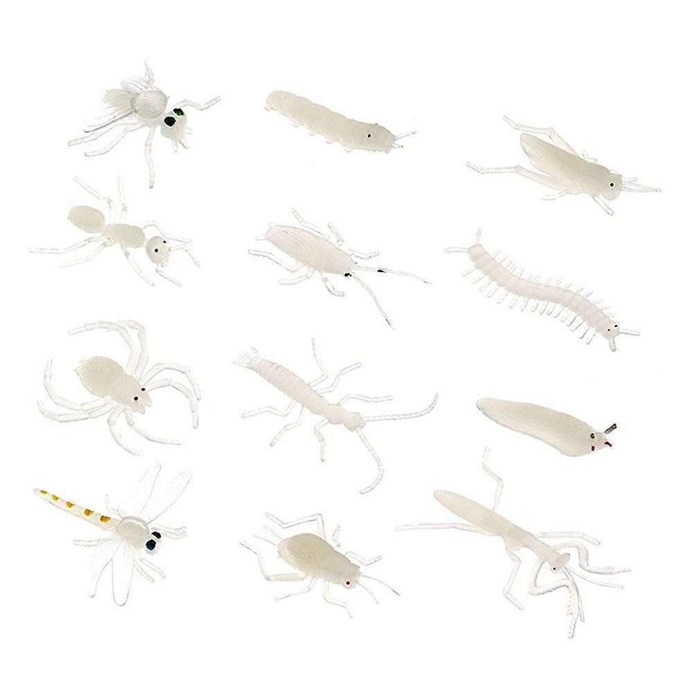 Luminous Insect Animal Toy for Kids 12Pcs Artificial Bug Props