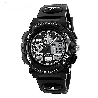 Veeki Orologio sportivo digitale per bambini, Orologio da esterno impermeabile per ragazzi e ragazze, Orologio elettronico analogico al quarzo con cronometro di allarme (nero)