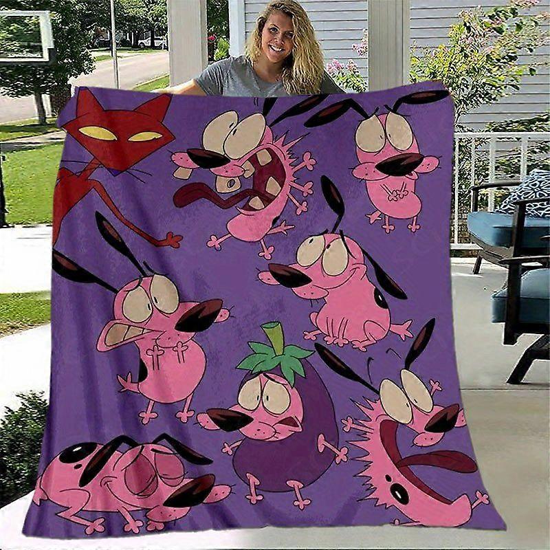 Vintage Cartoon Flannel Throw Blanket  Soft