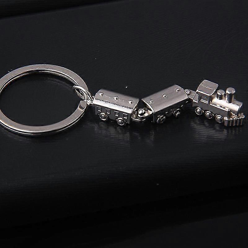 Creative Metal Movable Joint Mini Train Model Alloy Keychains Metal Keyring