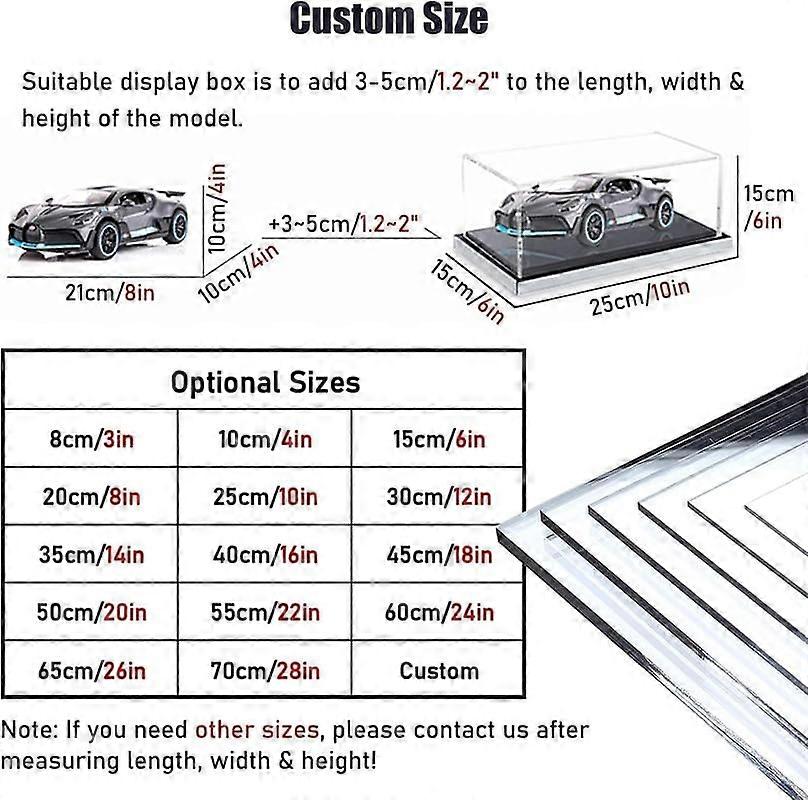 Large Acrylic Display Case Compatible with  and Collectibles, Dustproof Clear Box with Thick Base, Stackable 70x70x35cm