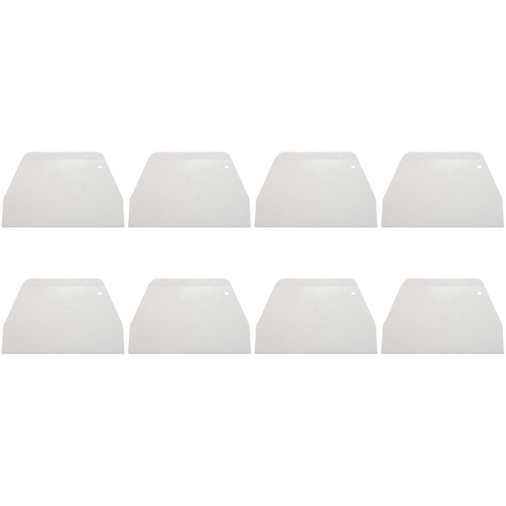 8 Pcs 19 cm x 12.5cm Flat White Plastic Cake Decorator Dough Pastry Scraper Tool