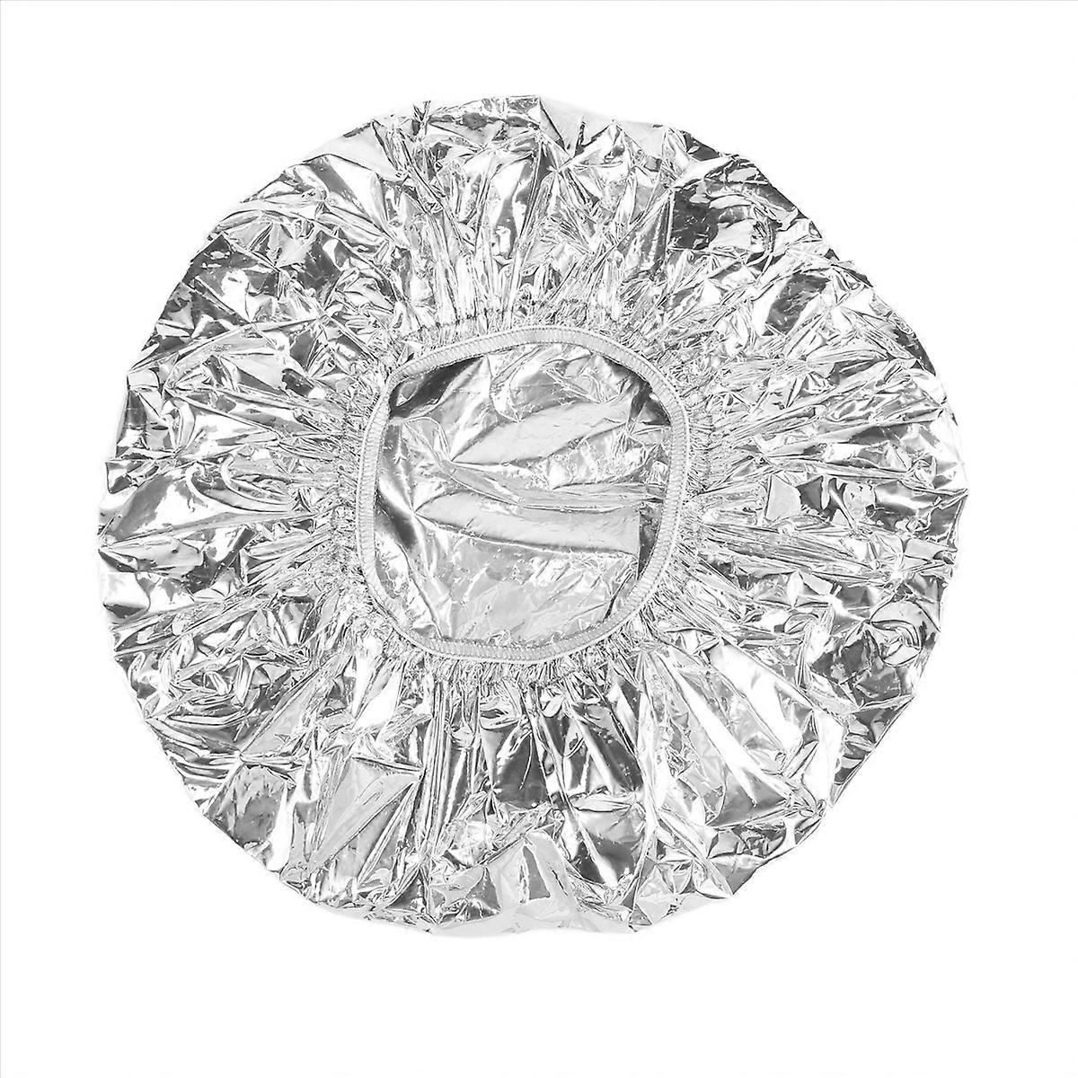 Shower Heat Insulation Aluminum Foil Hat Elastic Bathing Cap-Silver