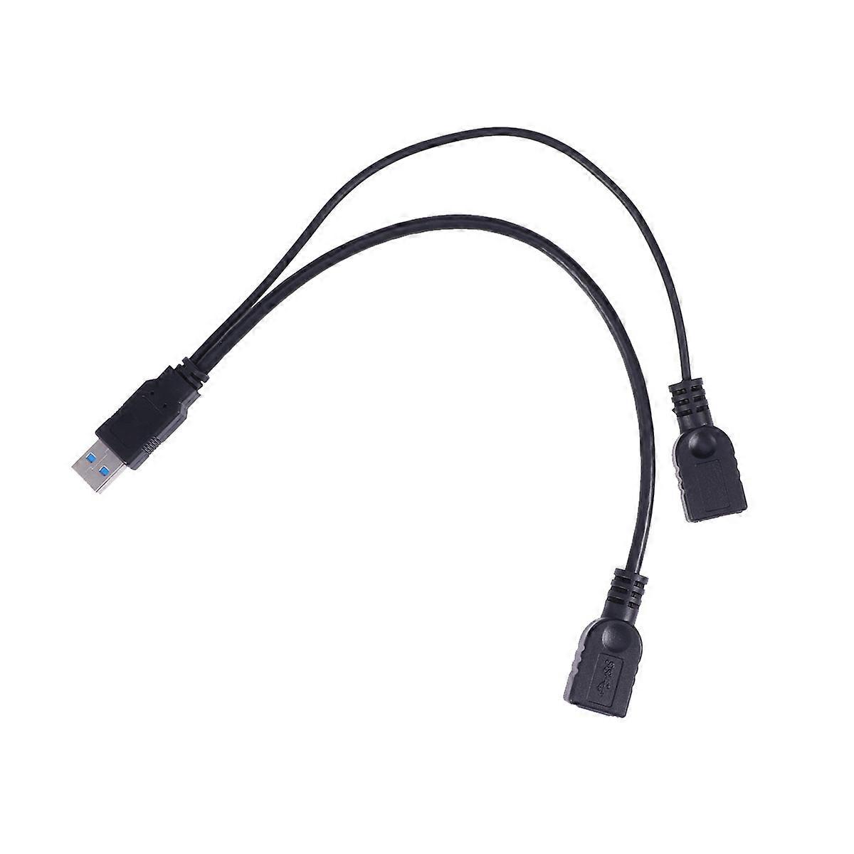 USB Hub Adapter Micro USB Cable for Data Transfer 2Pcs Black Connector