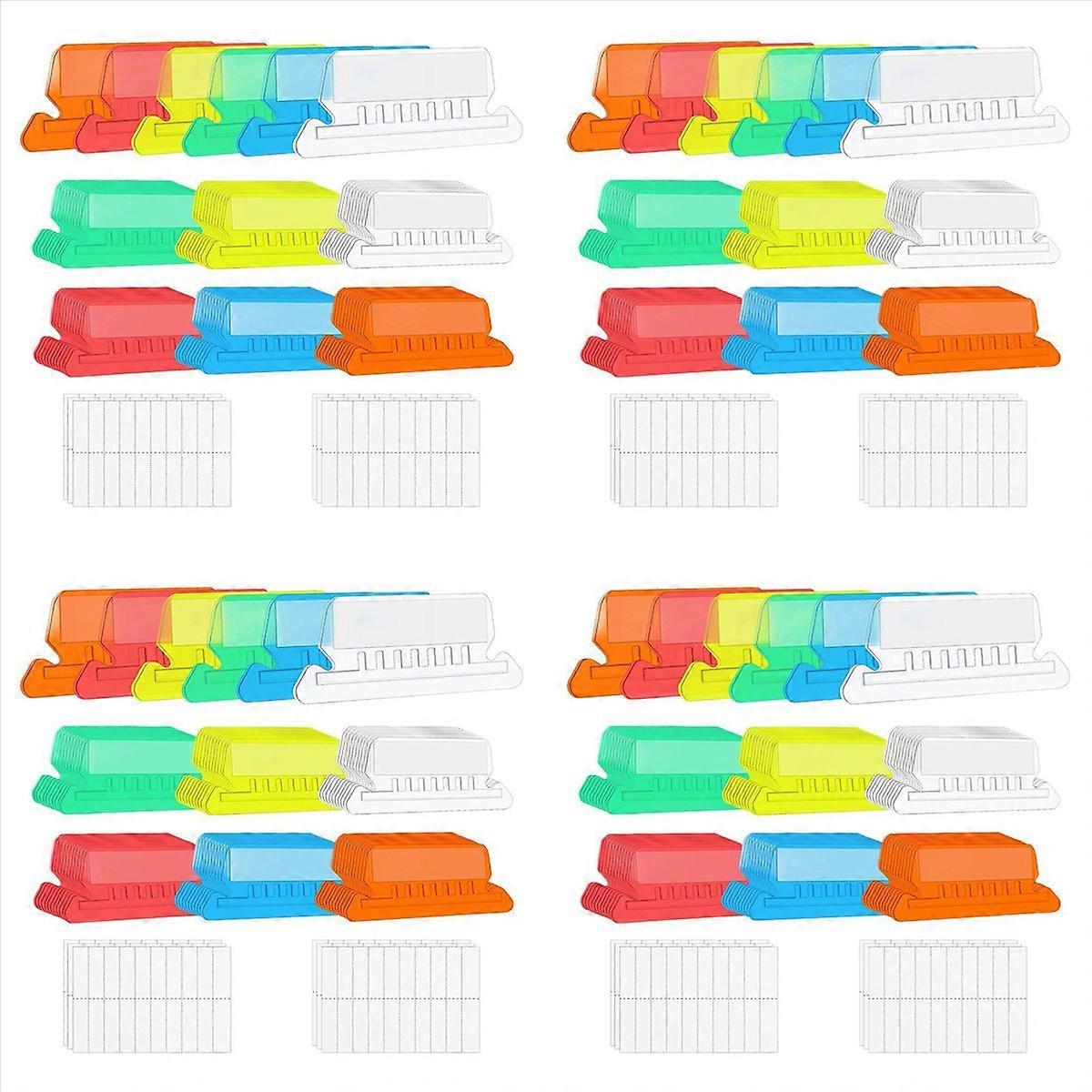 60 Pcs 2 Inch Folder Tabs and 120 Grids Inserts for Hanging File