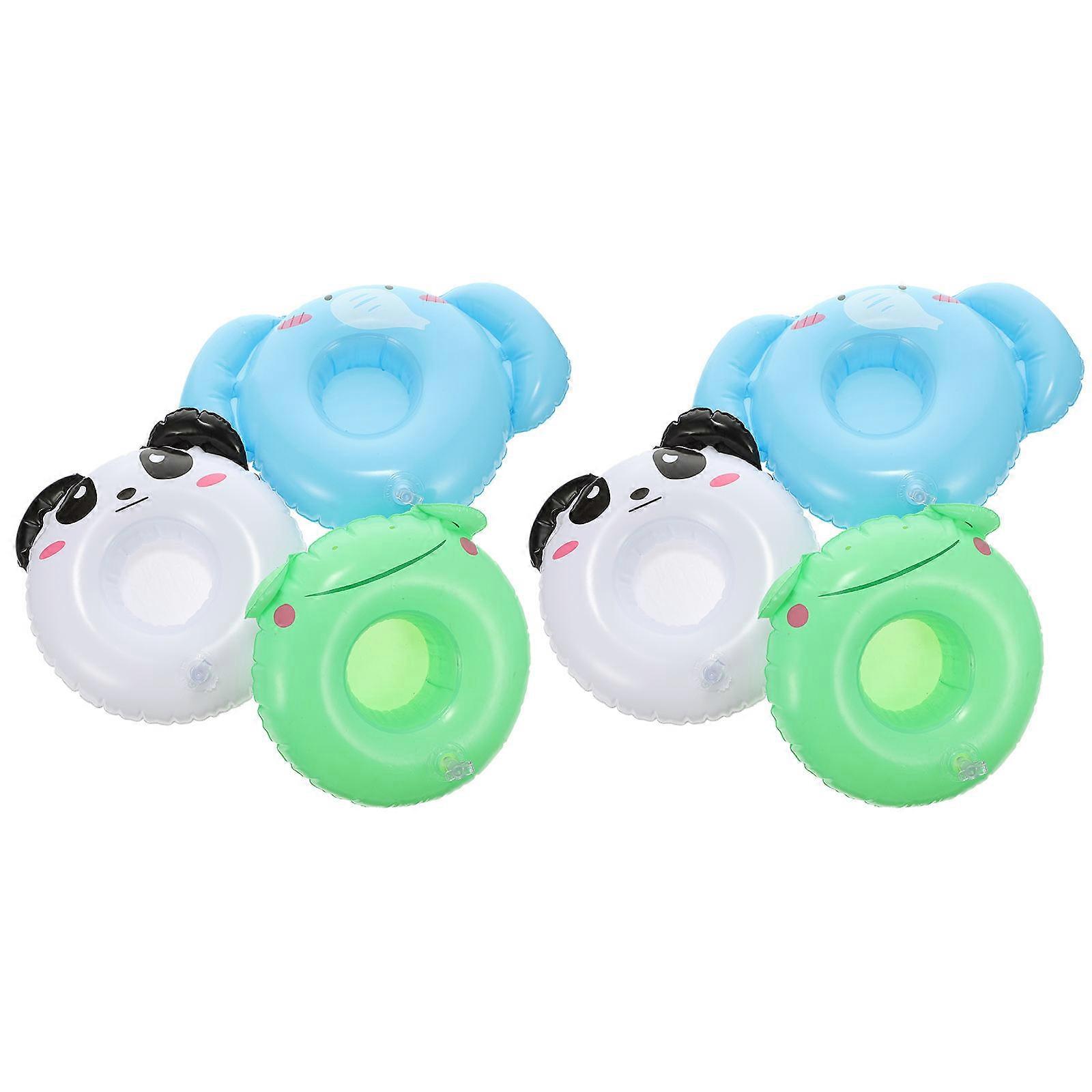 Animal Shape Inflatable Cup Holders for Floating Use 12Pcs Assorted Color Designs