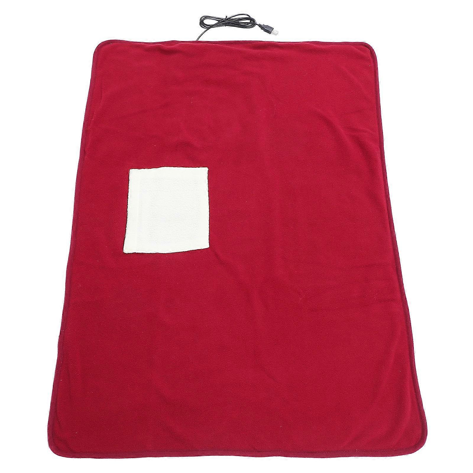Pet Heating Mat Comfortable Pet Warm Heater Rectangular Shape Red Color Indoor Use 1Pcs