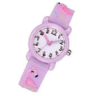 Fashion Watch for Kids 3D Waterproof Flamingo Pattern Wristwatch 1Pcs