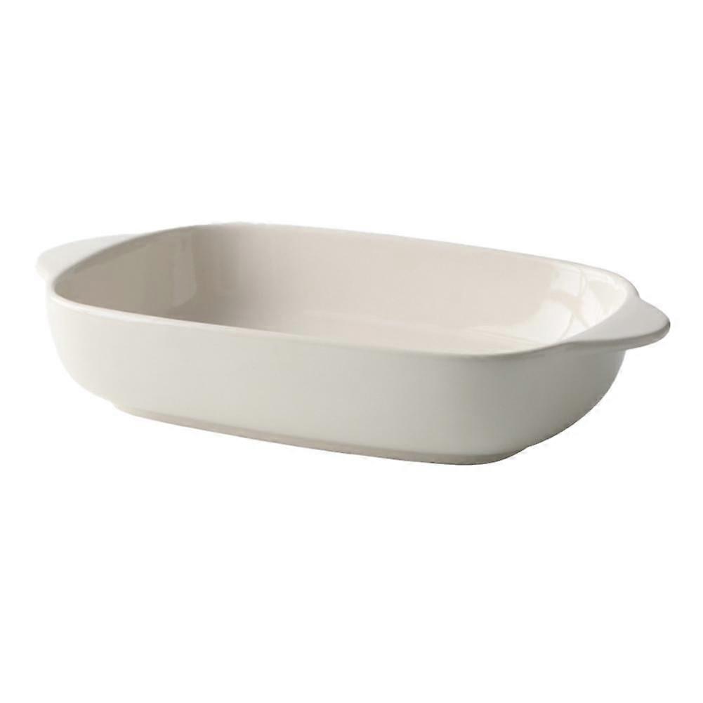 Ceramics Baking Dish/Lasagna Bakeware Pan, Rectangular Baking Sheet with 2 Tableware Use Handles, For Family Daily