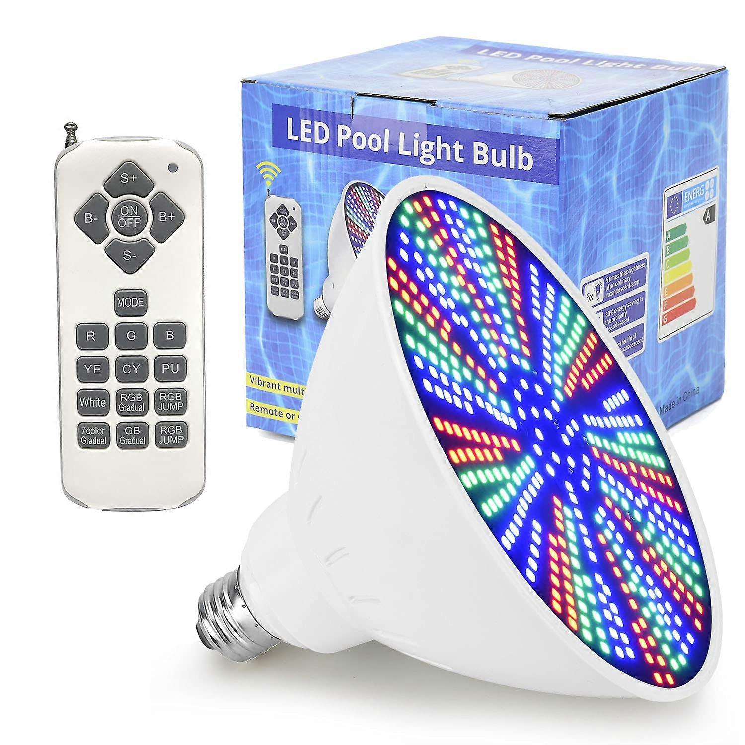 12V 50W Color Changing Pool Light Bulb with Remote, Waterproof E26 Replacement for Inground Pools