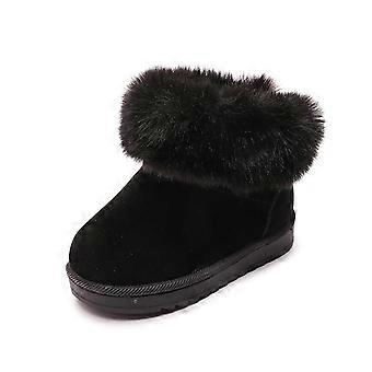 Bottes d'hiver pour filles, imperméables, chaudes et isolées, doublées polaire, couleur noire, pour bébés et jeunes enfants.