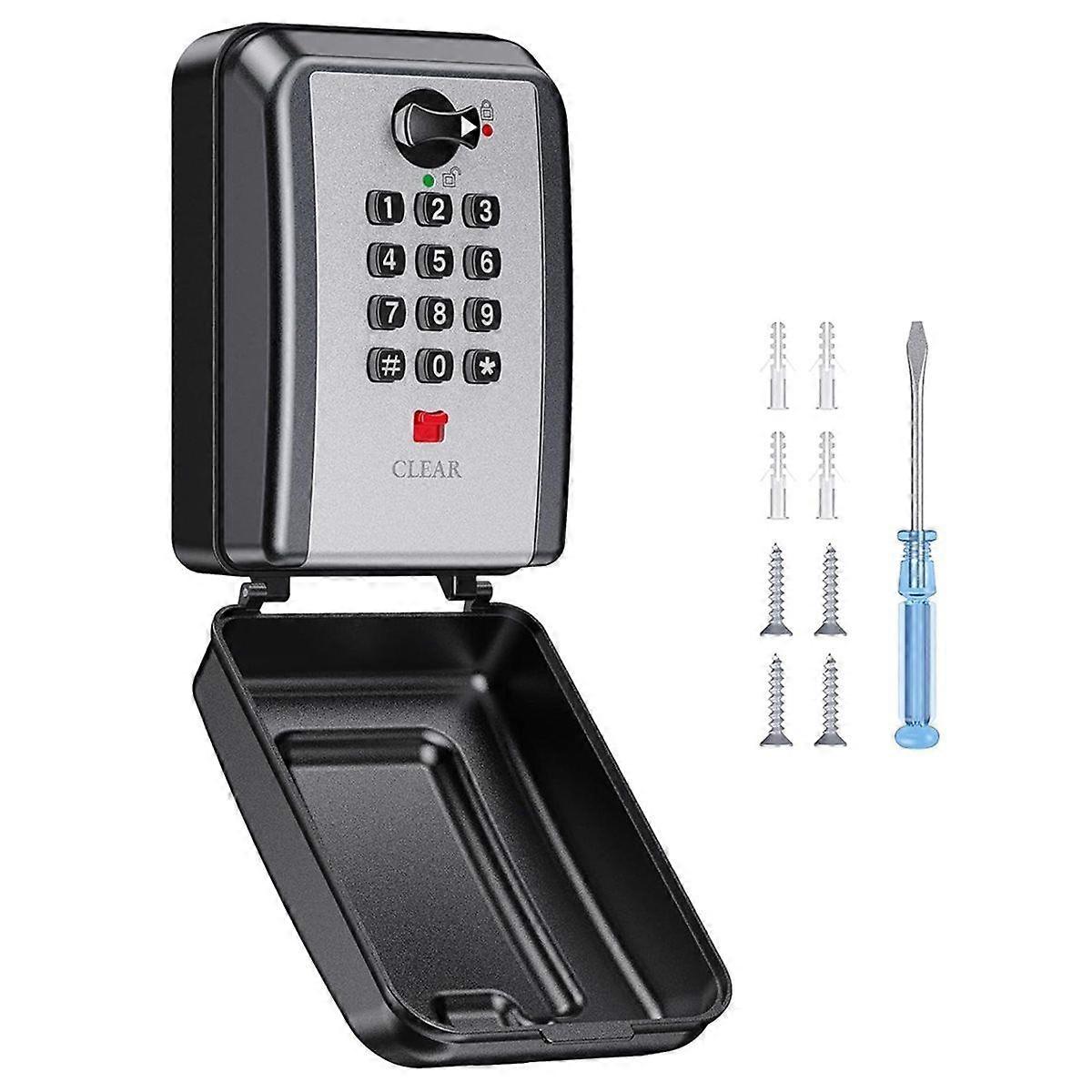 Wall Safe Key Lock Box, 12 Digit Combination Lock Box with Resttable Code, Large & Weatherproof , Key Safe Storage Box